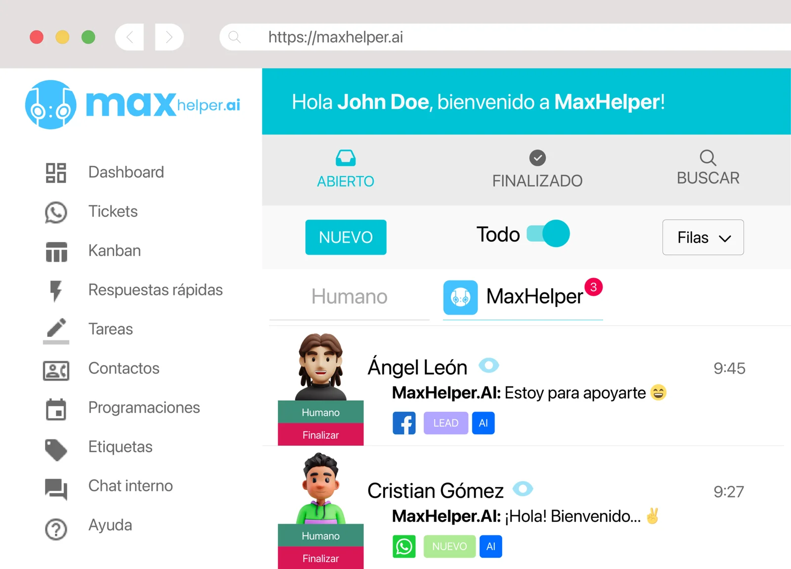 Asistente MaxHelper
